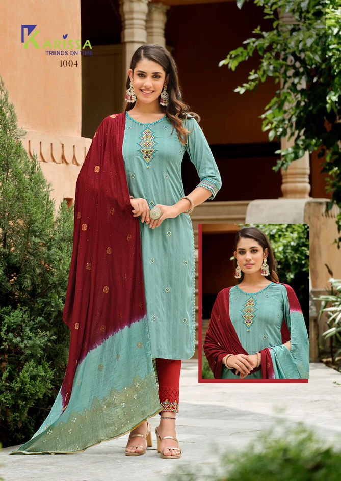 Anushka By Karissa Viscose Rayon Designer Kurti With Bottom Dupatta Wholesale Market In Surat